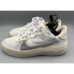 Nike Womens Size 10 Air Force 1 White and Silver Athletic Shoes Sneakers